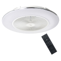 LED Aptumšojama griestu lampa ar ventilatoru ARIA LED/38W/230V 3000-6000K balta + tālvadības pults