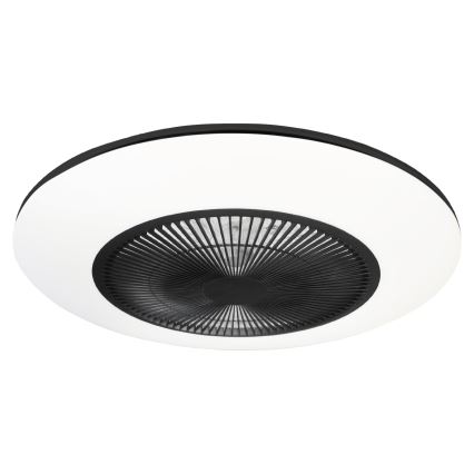 LED Aptumšojama griestu lampa ar ventilatoru ARIA LED/38W/230V melna/balta + tālvadības pults