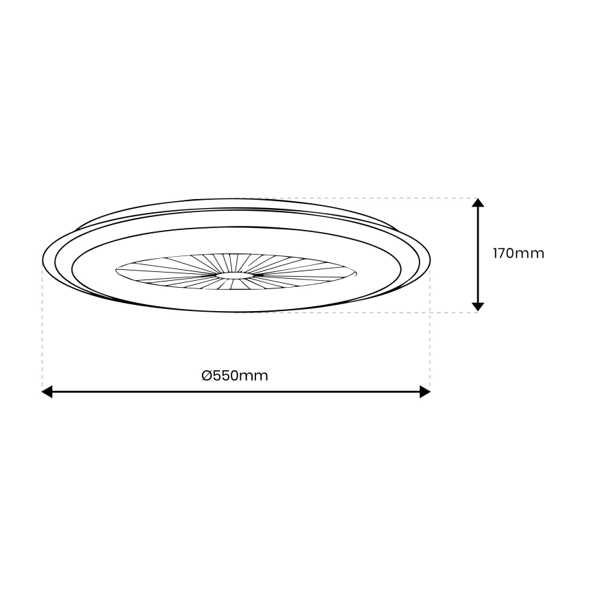 LED Aptumšojama griestu lampa ar ventilatoru ARIA LED/38W/230V melna/balta + tālvadības pults