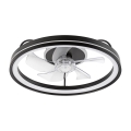 LED Aptumšojama griestu lampa ar ventilatoru FARGO LED/37W/230V melna + tālvadības pults