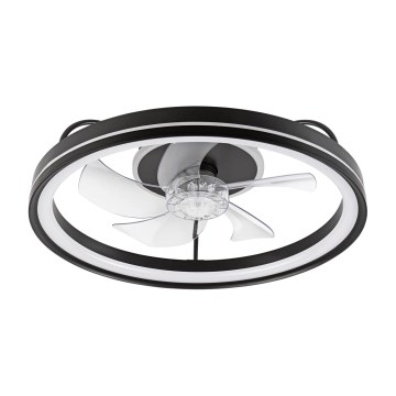 LED Aptumšojama griestu lampa ar ventilatoru FARGO LED/37W/230V melna + tālvadības pults