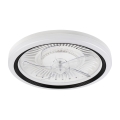 LED Aptumšojama griestu lampa ar ventilatoru GEMMA LED/37W/230V balta + tālvadības pults