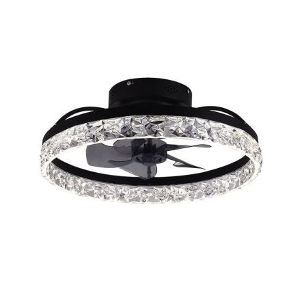 LED Aptumšojama griestu lampa ar ventilatoru LED/35W/230V 3000-6500K melna + tālvadības pults