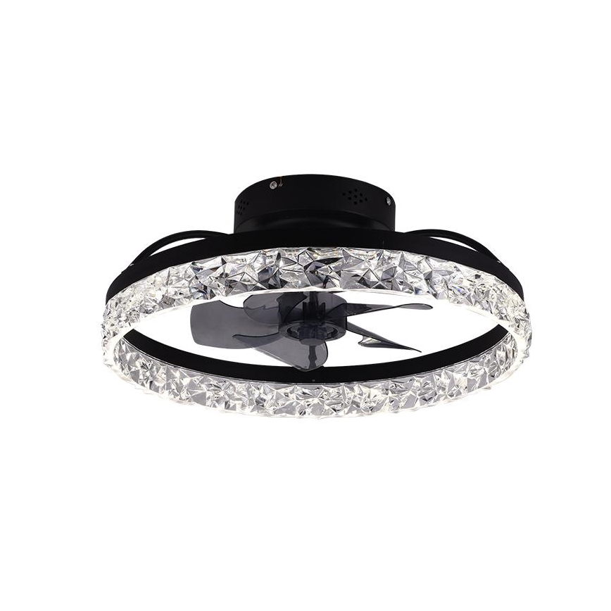 LED Aptumšojama griestu lampa ar ventilatoru LED/35W/230V 3000-6500K melna + tālvadības pults