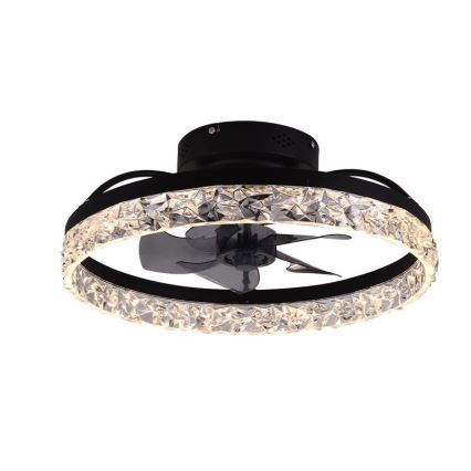 LED Aptumšojama griestu lampa ar ventilatoru LED/35W/230V 3000-6500K melna + tālvadības pults