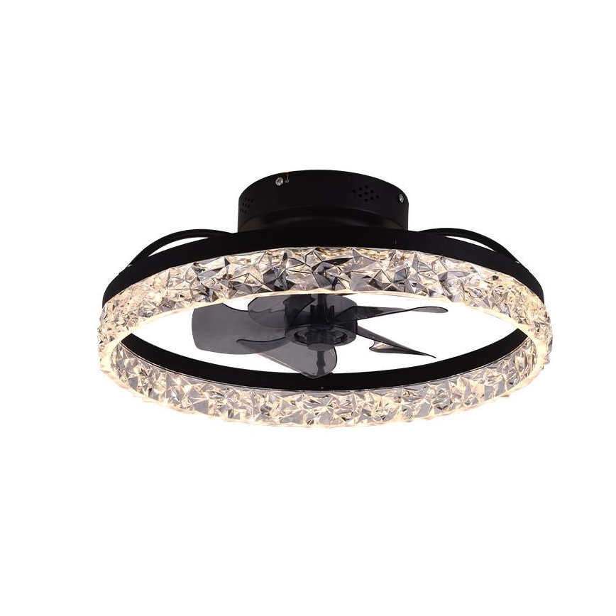 LED Aptumšojama griestu lampa ar ventilatoru LED/35W/230V 3000-6500K melna + tālvadības pults