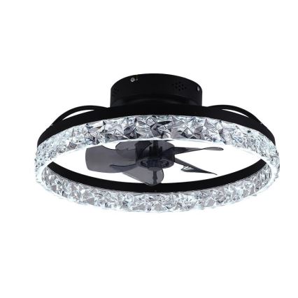 LED Aptumšojama griestu lampa ar ventilatoru LED/35W/230V 3000-6500K melna + tālvadības pults
