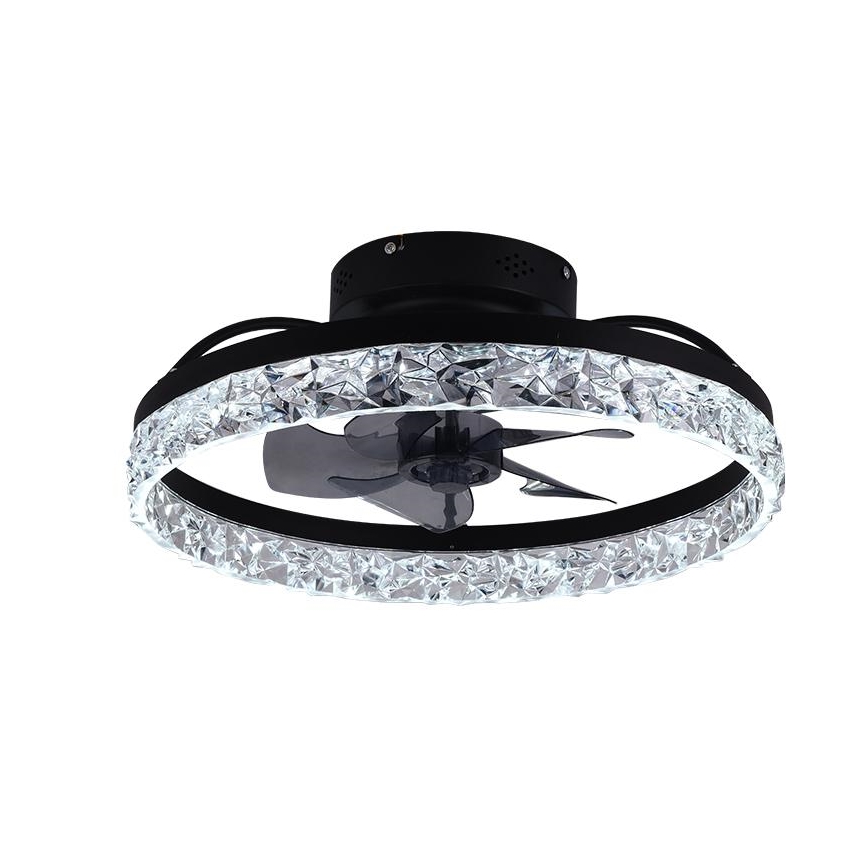 LED Aptumšojama griestu lampa ar ventilatoru LED/35W/230V 3000-6500K melna + tālvadības pults