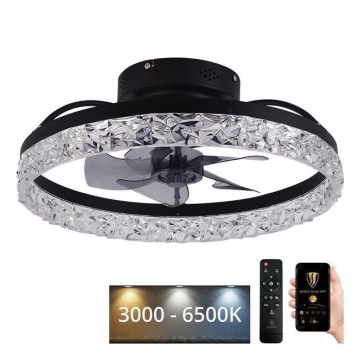 LED Aptumšojama griestu lampa ar ventilatoru LED/35W/230V 3000-6500K melna + tālvadības pults