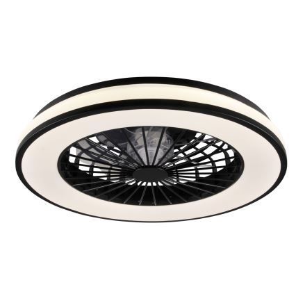LED Aptumšojama griestu lampa ar ventilatoru LED/48W/230V 3000-6500K melna + tālvadības pults