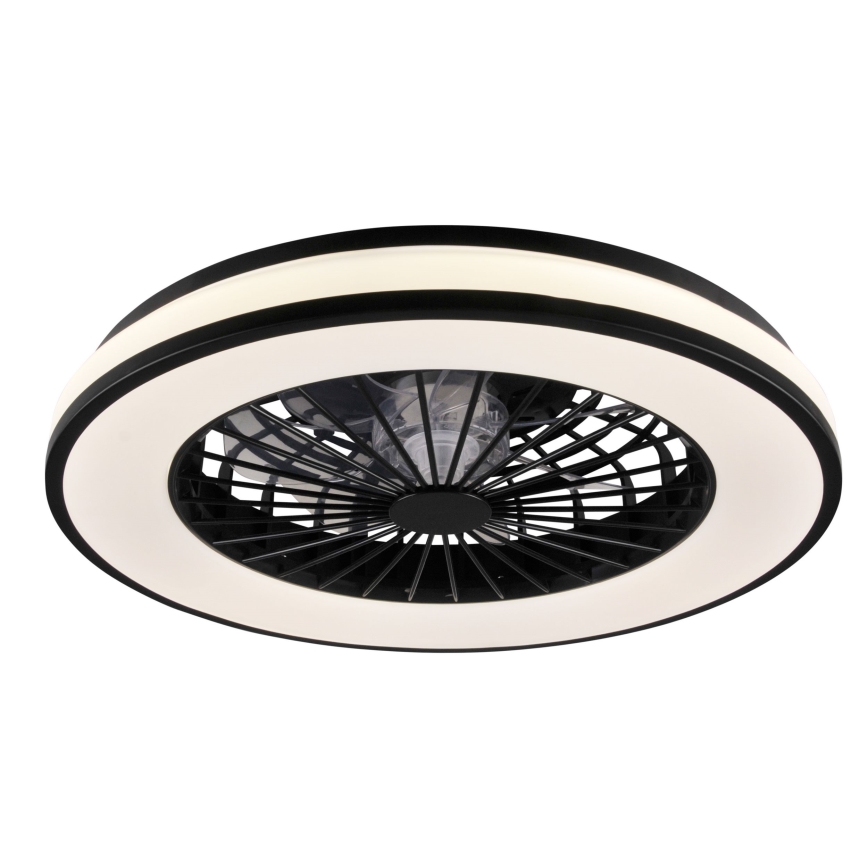LED Aptumšojama griestu lampa ar ventilatoru LED/48W/230V 3000-6500K melna + tālvadības pults