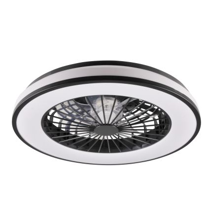 LED Aptumšojama griestu lampa ar ventilatoru LED/48W/230V 3000-6500K melna + tālvadības pults