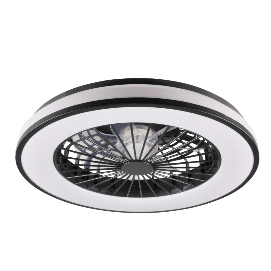 LED Aptumšojama griestu lampa ar ventilatoru LED/48W/230V 3000-6500K melna + tālvadības pults