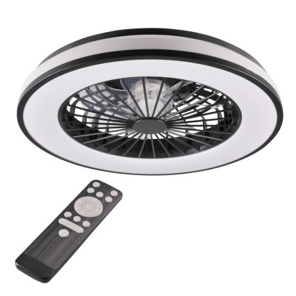 LED Aptumšojama griestu lampa ar ventilatoru LED/48W/230V 3000-6500K melna + tālvadības pults