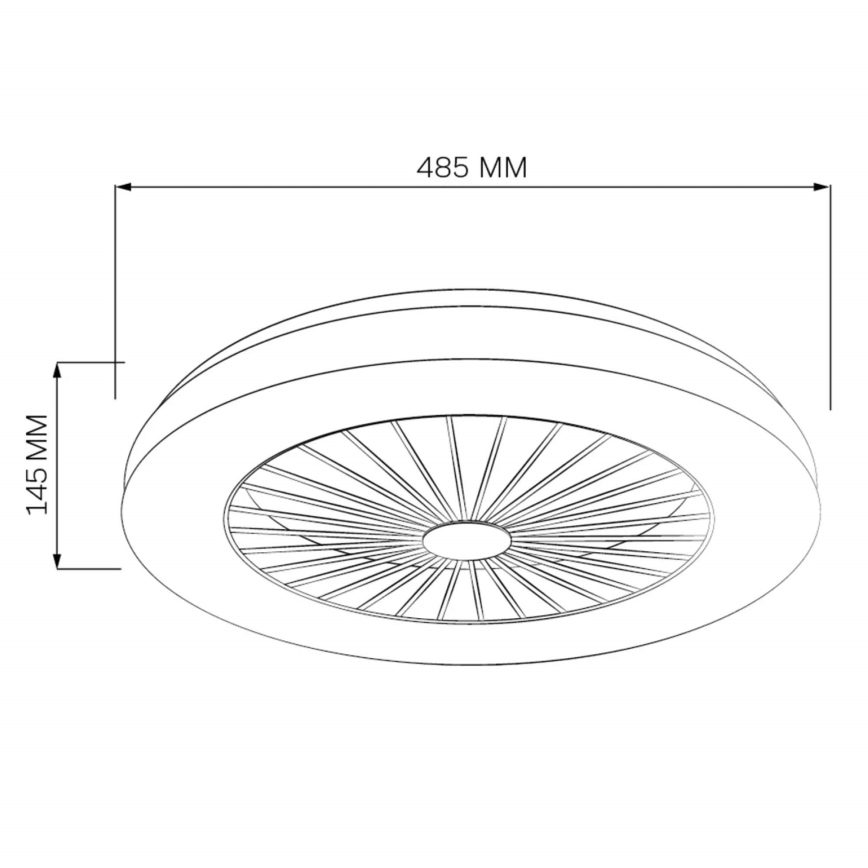 LED Aptumšojama griestu lampa ar ventilatoru LED/48W/230V 3000-6500K melna + tālvadības pults