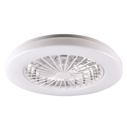 LED Aptumšojama griestu lampa ar ventilatoru LIBYA LED/48W/230V 3000-6500K balta + tālvadības pults