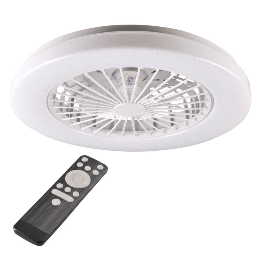 LED Aptumšojama griestu lampa ar ventilatoru LIBYA LED/48W/230V 3000-6500K balta + tālvadības pults