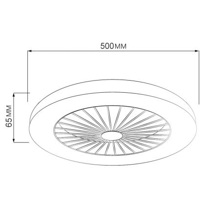 LED Aptumšojama griestu lampa ar ventilatoru LIBYA LED/48W/230V 3000-6500K balta + tālvadības pults