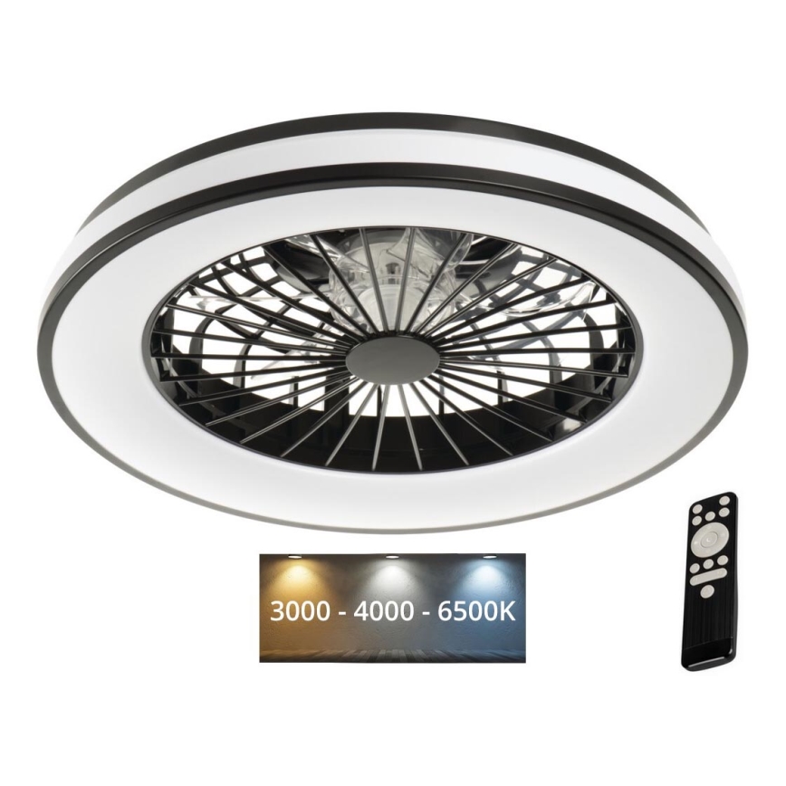 LED Aptumšojama griestu lampa ar ventilatoru PLAVE LED/48W/230V 3000/4000/6500K + tālvadības pults