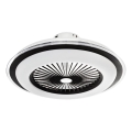 LED Aptumšojama griestu lampa ar ventilatoru ZEPHYR LED/48W/230V 3000-6000K melna + tālvadības pults