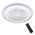 LED Aptumšojama griestu lampa ar ventilatoru ZONDA LED/48W/230V 3000-6000K sudraba + tālvadības pults
