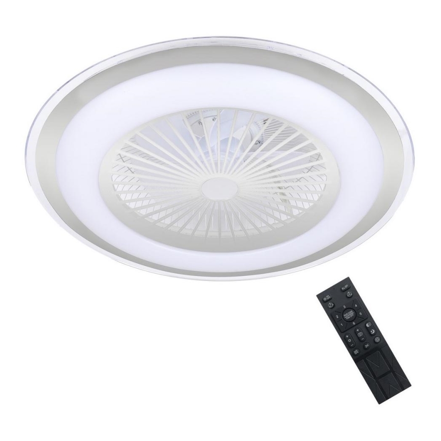 LED Aptumšojama griestu lampa ar ventilatoru ZONDA LED/48W/230V 3000-6000K sudraba + tālvadības pults