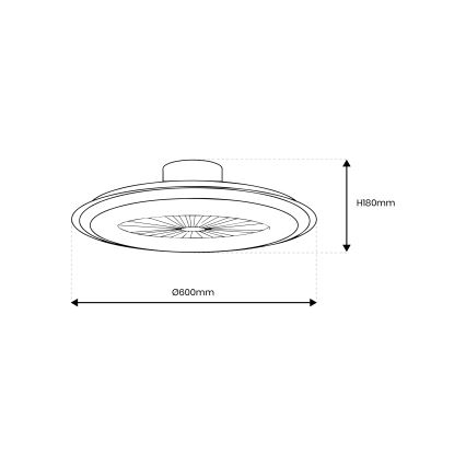 LED Aptumšojama griestu lampa ar ventilatoru ZONDA LED/48W/230V 3000-6000K balta + tālvadības pults