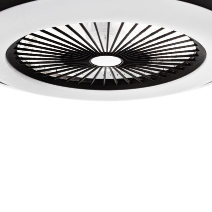 LED Aptumšojama griestu lampa ar ventilatoru ZONDA LED/48W/230V 3000-6000K melna + tālvadības pults