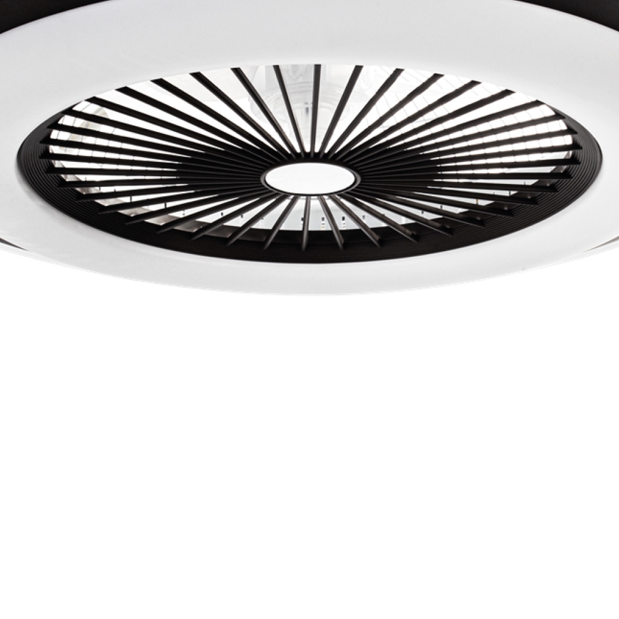LED Aptumšojama griestu lampa ar ventilatoru ZONDA LED/48W/230V 3000-6000K melna + tālvadības pults