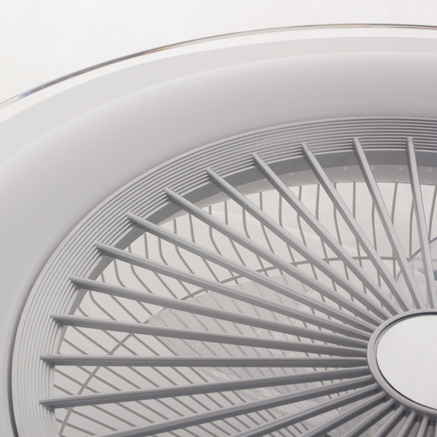 LED Aptumšojama griestu lampa ar ventilatoru ZONDA LED/48W/230V 3000-6000K sudraba + tālvadības pults