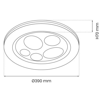 LED Aptumšojama griestu lampa BUBBLES LED/48W/230V + tālvadības pults