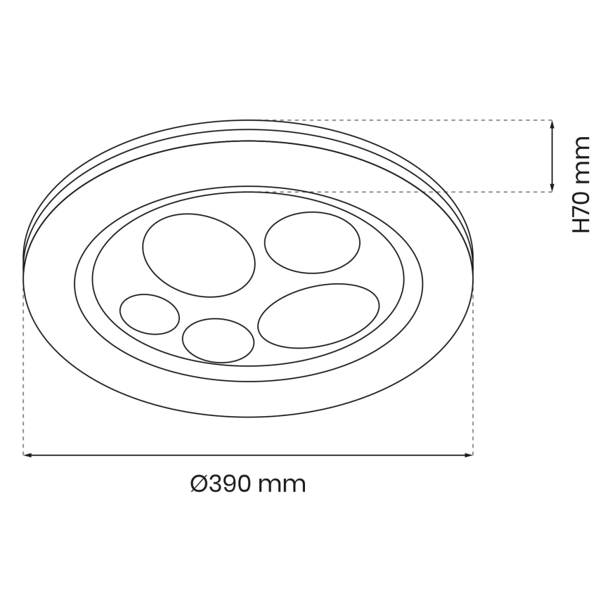 LED Aptumšojama griestu lampa BUBBLES LED/48W/230V + tālvadības pults
