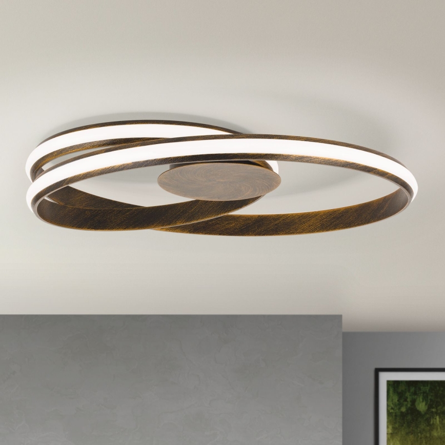 LED Aptumšojama griestu lampa CIRCUS LED/30W/230V brūna/patina