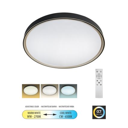LED Aptumšojama griestu lampa EBRO LED/36W/230V 2700-6500K d. 50 cm + tālvadības pults