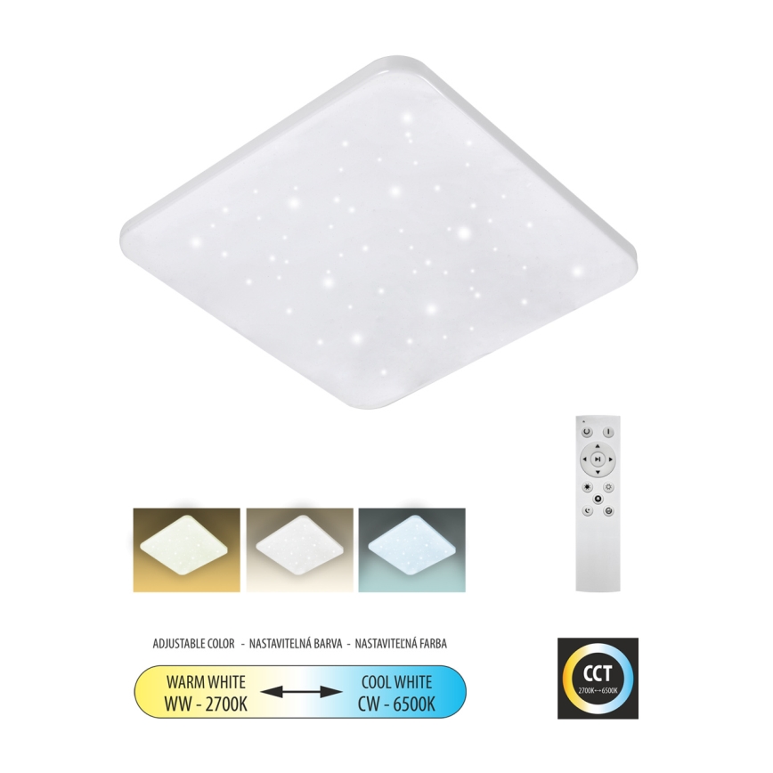 LED Aptumšojama griestu lampa FLORA LED/36W/230V 2700-6500K 43x43 cm + tālvadības pults
