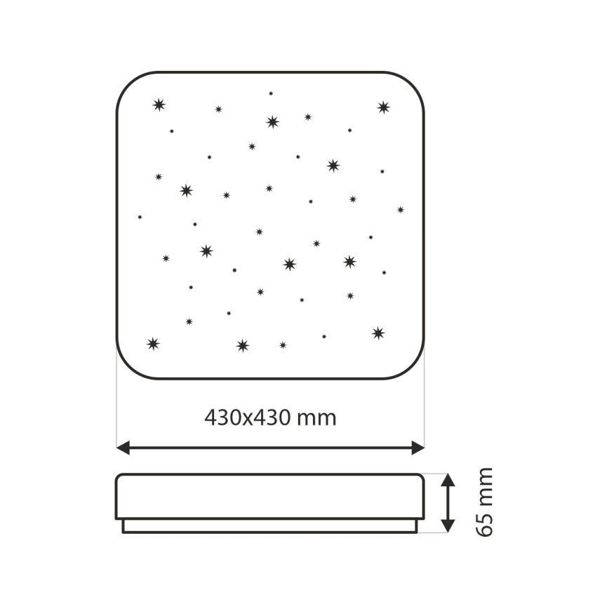 LED Aptumšojama griestu lampa FLORA LED/36W/230V 2700-6500K 43x43 cm + tālvadības pults