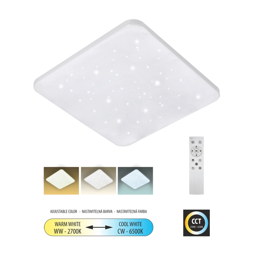LED Aptumšojama griestu lampa FLORA LED/60W/230V 2700-6500K 53x53 cm + tālvadības pults