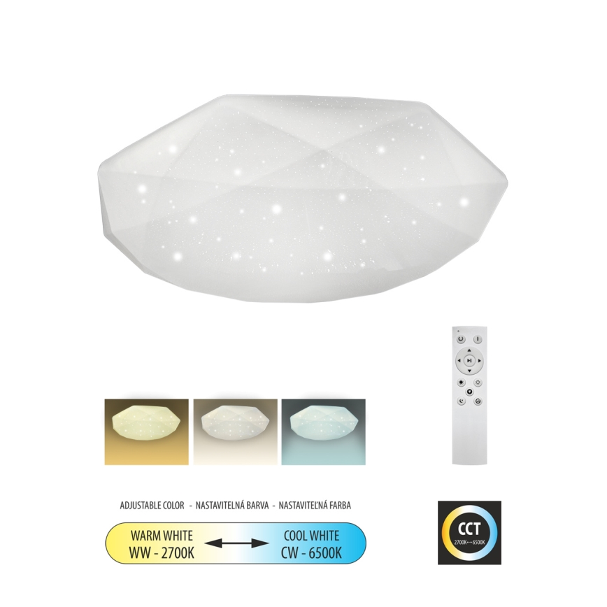 LED Aptumšojama griestu lampa INDUS LED/60W/230V 2700-6500K d. 58 cm + tālvadības pults