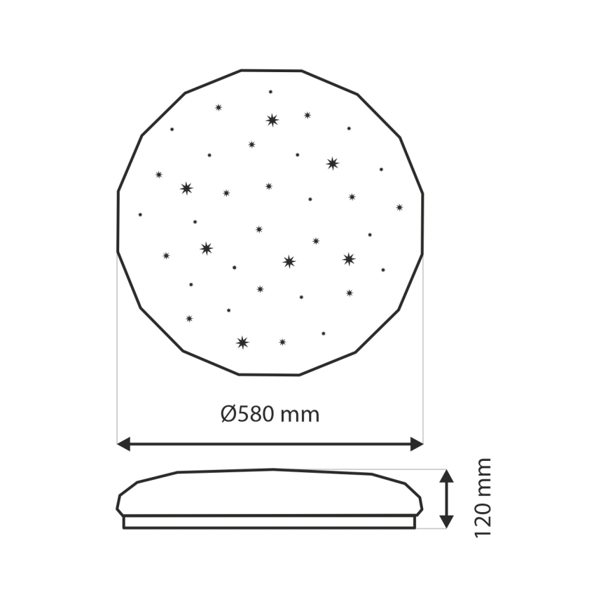 LED Aptumšojama griestu lampa INDUS LED/60W/230V 2700-6500K d. 58 cm + tālvadības pults