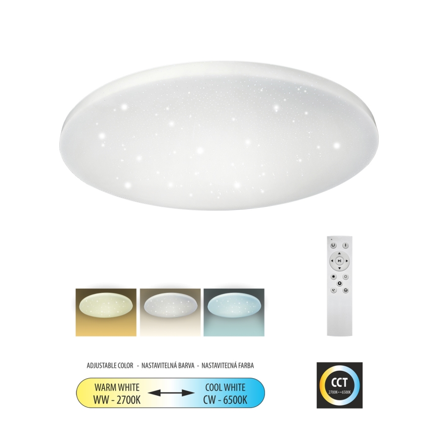 LED Aptumšojama griestu lampa IPOLY LED/60W/230V 2700-6500K d. 58 cm + tālvadības pults