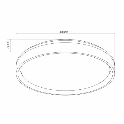LED Aptumšojama vannas istabas griestu lampa JADWIGA LED/72W/230V d. 48 cm 3000-6000K IP44 + tālvadības pults