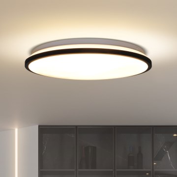LED Aptumšojama griestu lampa JAMIL LED/48W/230V 3000-6500K melna + tālvadības pults