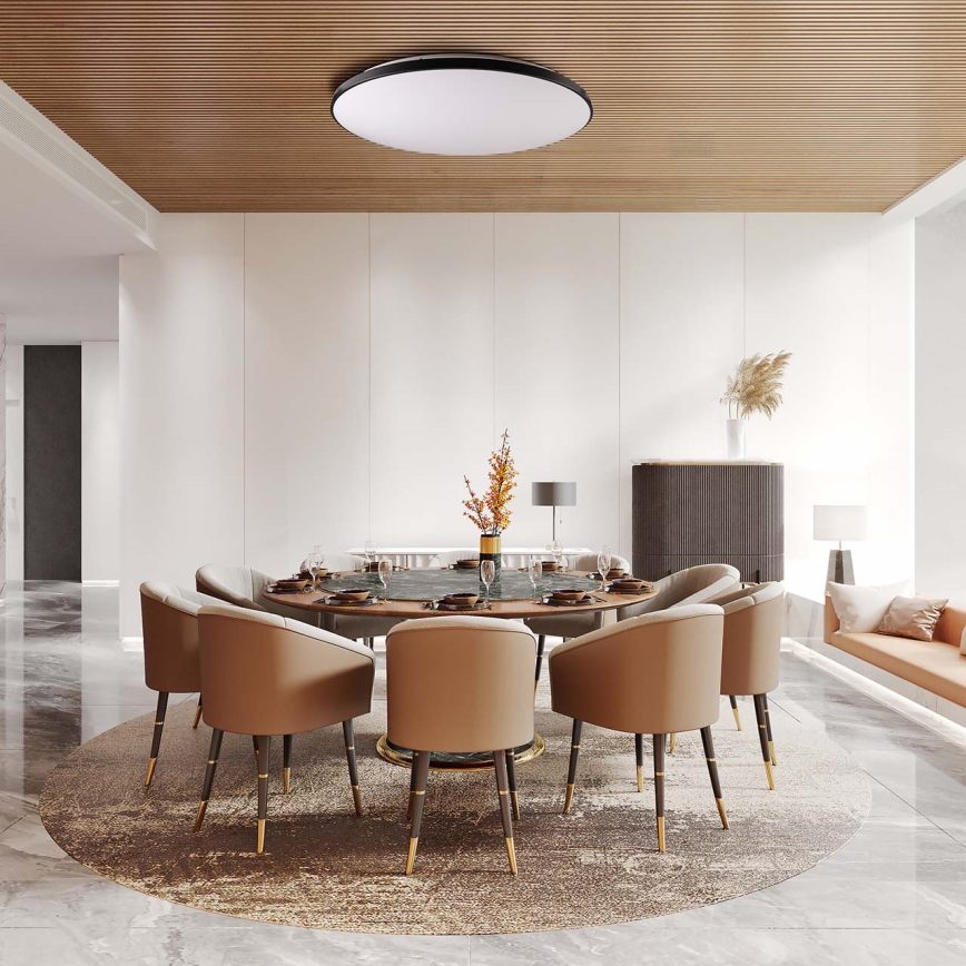 LED Aptumšojama griestu lampa KERN LED/80W/230V 3000-6000K d. 80 cm melna + tālvadības pults