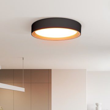 LED Aptumšojama griestu lampa LARIOS LED/48W/230V 3000-6500K d. 39 cm melna + tālvadības pults