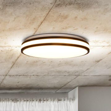 LED Aptumšojama griestu lampa LASKOS LED/48W/230V 3000-6500K melna + tālvadības pults