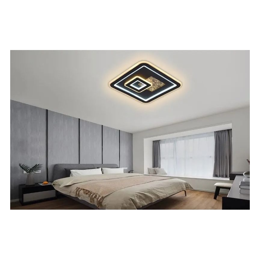LED Aptumšojama griestu lampa LED/110W/230V 3000-6500K melna + tālvadības pults