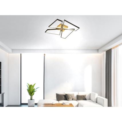 LED Aptumšojama griestu lampa LED/115W/230V 3000-6500K brūna/melna + tālvadības pults