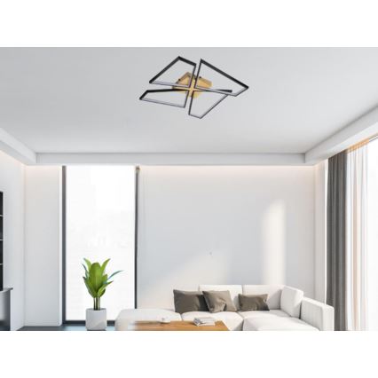 LED Aptumšojama griestu lampa LED/115W/230V 3000-6500K brūna/melna + tālvadības pults