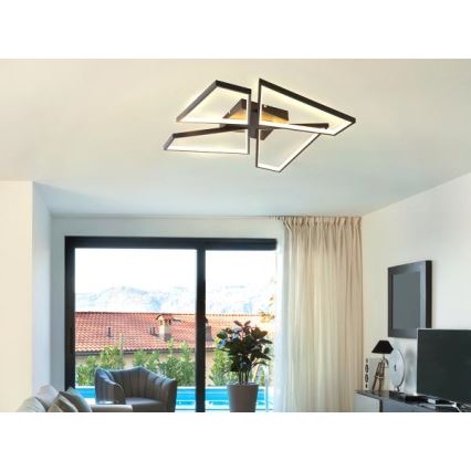 LED Aptumšojama griestu lampa LED/115W/230V 3000-6500K melna + tālvadības pults