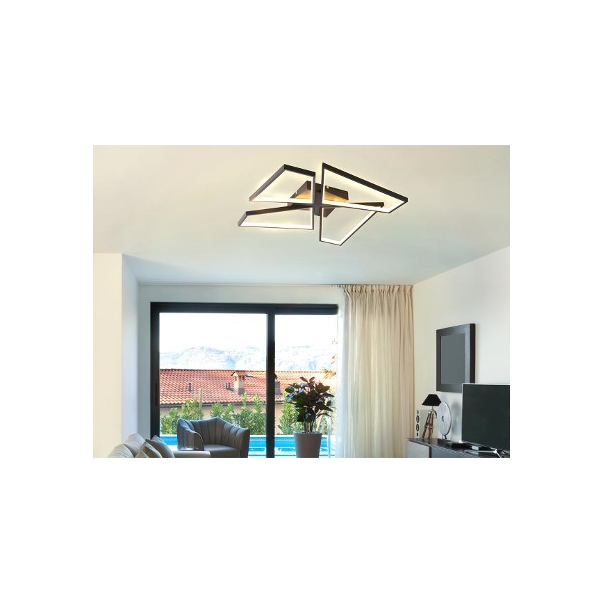 LED Aptumšojama griestu lampa LED/115W/230V 3000-6500K melna + tālvadības pults